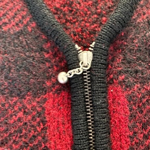 Cambridge Dry Goods Women's Buffalo Plaid Boiled Wool V Neck Vest L or 10 - Picture 9 of 13